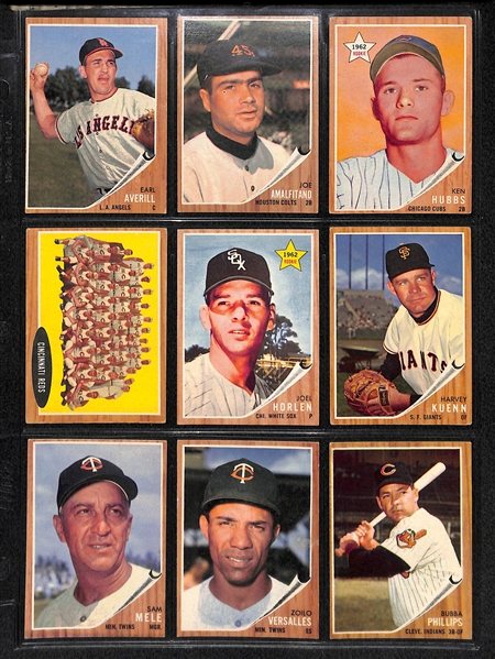 Lot Of 68 1962 Topps Baseball Cards w. Al Kaline